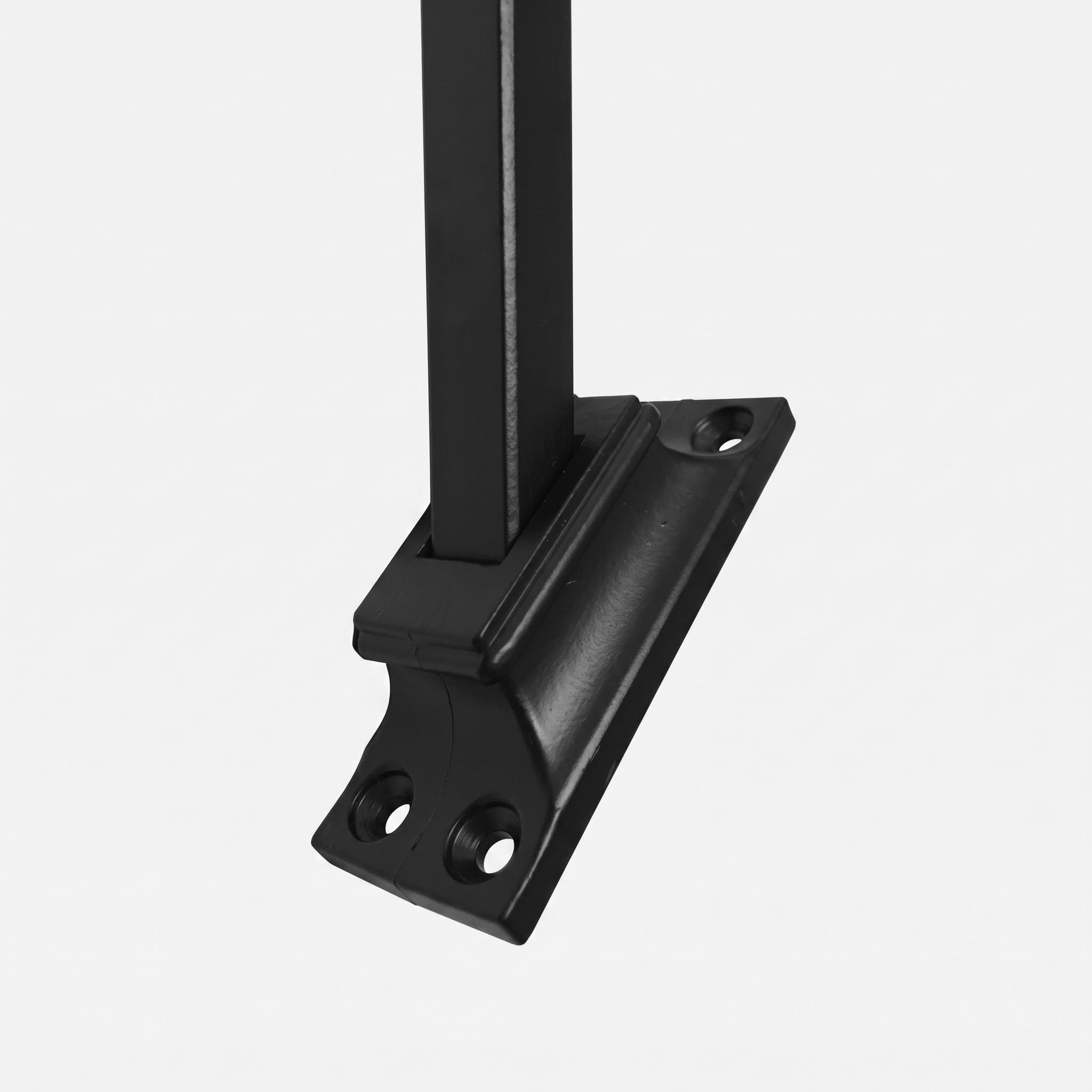 Iron Spindle/Baluster Shoe Holds 12mm Square Bar (For angled stairways)  